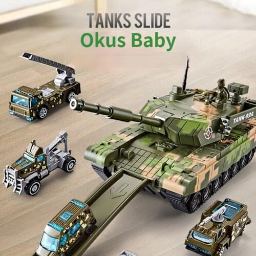 2021 Toy Tank Music Story Simulation Military Tank Track Inertia ChildrenS Toy Car Large Size Tank Kids Toy Car
