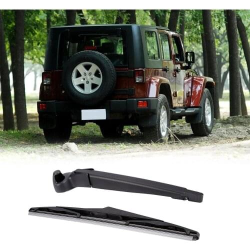 HLEST Rear Wiper Arm with Blade Complete for JEEP Wrangler 2008-2017 Black Rear Windscreen Wiper Blade Set