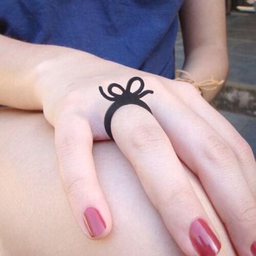 Ribbon Bow Ring Retro Flowy Ribbon Acrylic Multi Size Rings Girl Party Perfect Accessories Masquerade Friends Jewelry Women Gift