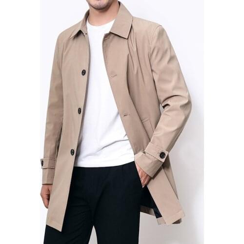 Thick Windbreaker Fashion Khaki Long Trench Coat Mens Overcoat Business Casual Autumn Winter Coat Men Xxxl 4xl Outerwear Boy Hot