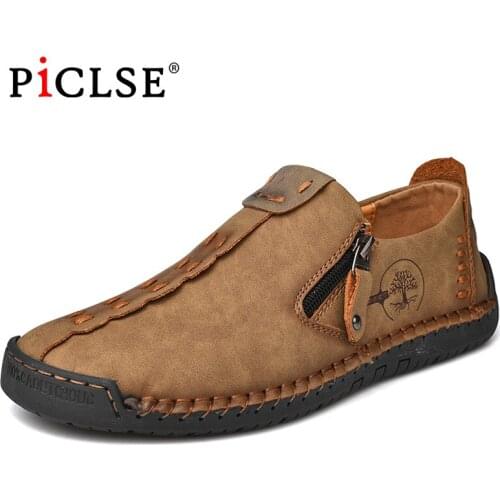 Large Size 46 Comfortable Men Loafers Quality Split Leather Casual Shoes Autumn Leather Shoes Men Flats Moccasins Shoes