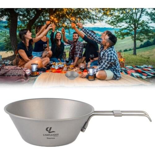 Outdoor Bowl Titanium Folding Bowl Tableware Titanium Metal Rice Bowl Portable Collapsible Pure Titanium Bowl 300ml Camping Bowl