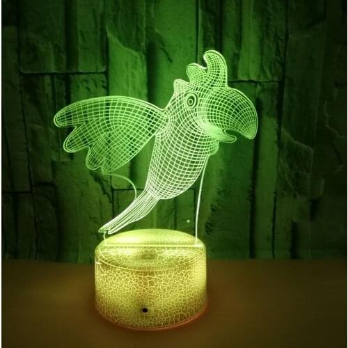 3D LED Night Light Lamp Bird 16 Color 3D Night light Remote Control Table Lamps Toys Gift for Kids Children Home Decoration