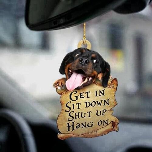 Car Hanging Ornament Kitten Dog Simulation Model Creative Car Interior Decor Animal Acrylic Pendant Kids Toy Gift