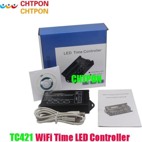 TC421 WiFi time programmable led controller tc420 dimmer rgb aquarium lighting timer, DC12~24V input, 5 channels,max 5*4A