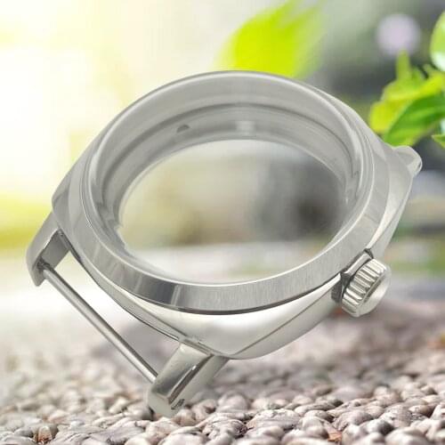 Manual watch case military 47 mm polished 316l stainless steel case fit ETA6497/6498 movement TT1