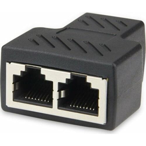 1PCS RJ45 Splitter Adapter 1 to 2 Ports Female Port LAN Ethernet Network Splitter Adapter for Computer Connector