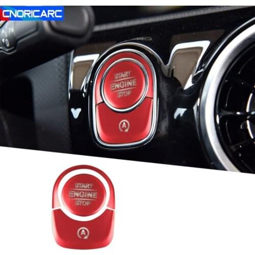 Car Styling Central Control Key Start Switch Button Sticker Trim For Mercedes Benz A Class W177 2019-2020 Interior Accessories