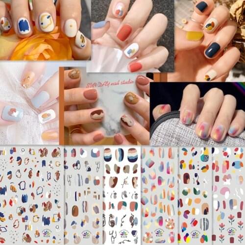 SUPER THIN SELF ADHESIVE 3D NAIL ART NAIL SLIDER STICKER ABSTRACT PORTRAIT OIL PAINTING STYLE SKETCH R326-331