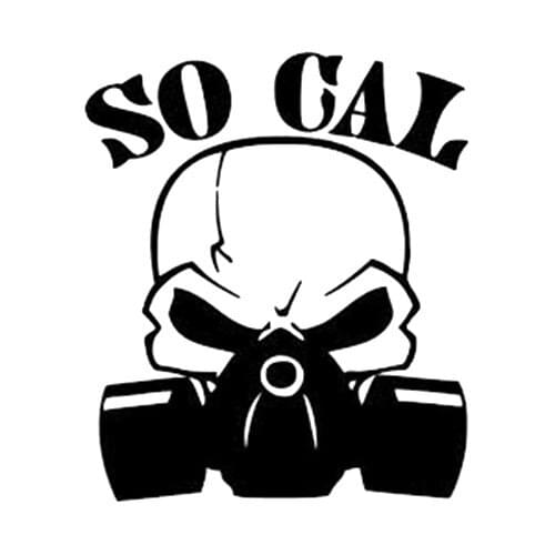 So Cal Biohazard Skull Quotes Cut Vinyl Car Decal Waterproof Art Decor 20cm tall L069