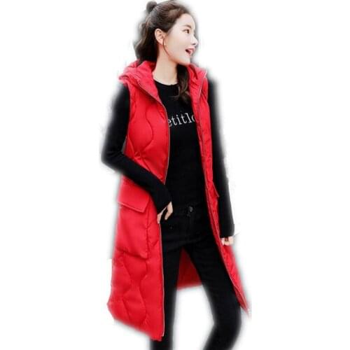 New Arrival 2018 Fashion Autumn Winter Women Long Waistcoat Office Lady Female With Big Pockets Vest Warm Hooded Outerwear Q392