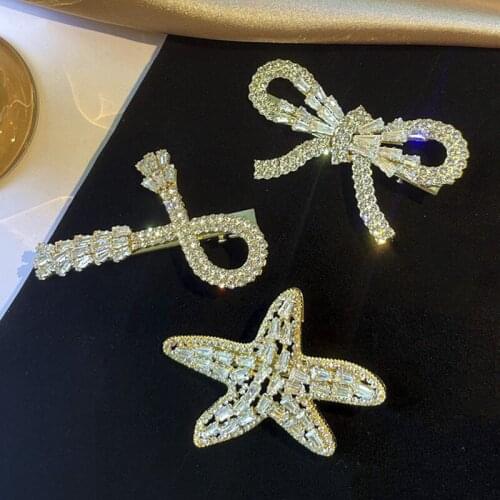 Alloy Hairpin Starfishes Bow Knot Cross Shaped Lightweight Durable Innovative Design for Girls Wedding Party BH