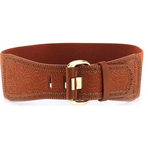 Hot Women wide belt slim corset body shaper black pu leather retro Punk Wide Waist belt Cummerbund ceinture femme large