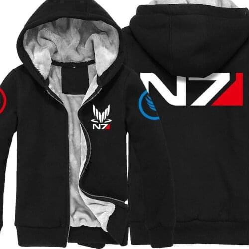 Winter Jackets And Coat Mass Effect N7 Hoodie Thicken Warm Men Sweatshirts S-5XL High Quality