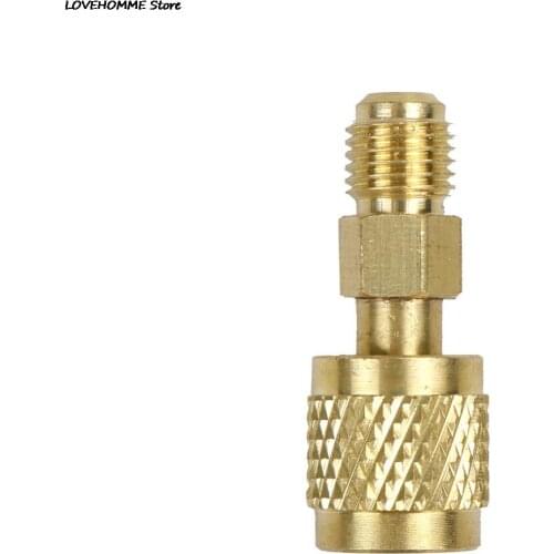 ZLinKJ Practical New R410 Brass Adapter 1/4" Male to 5/16" Female Charging Hose to Pump High Quality New