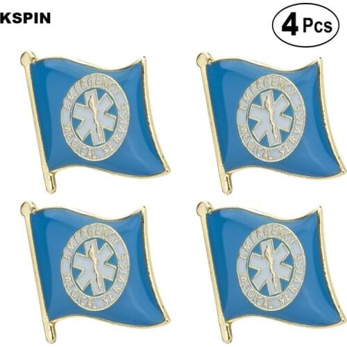 EMS Brooches Lapel Pin Flag badge Brooch Pins Badges 4pcs