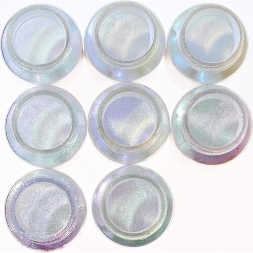 1Bottle 10g Nail Art Pearl Powder Pigment 2-in-1 Mermaid/Unicorn Mirror Chrome Effect -white sparkle powder - flash pigments,68