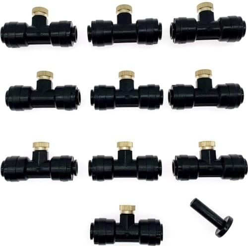 10 Sets Low Pressure Misting Cooling System Atomizing Nozzles 3/16'' Connectors Humidify Watering Landscapingc Sprayer Tees