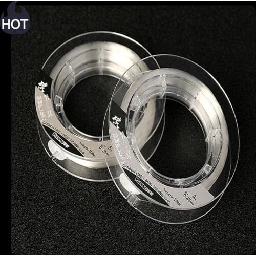 100% Fluorocarbon Fishing Line Monofilament Carbon Fiber Leader Sinking Line Speckle carp Thread Line Transparent Wear-Resistant