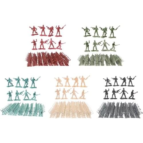 100pcs Plastic 4.5cm Mini Soldier Action Figures Accessories Kits Play Set