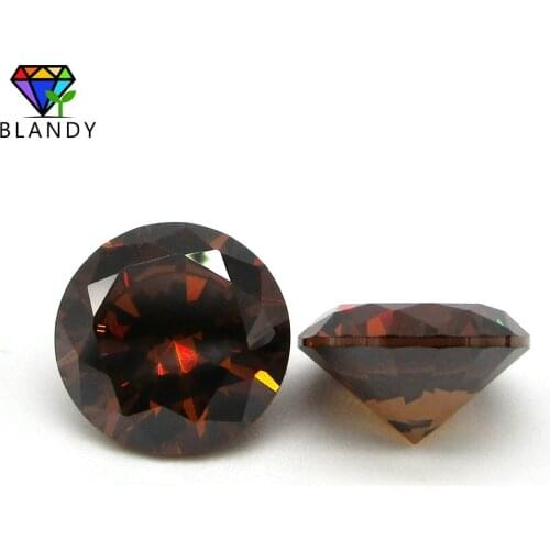 1000pcs/lot 1.0-2.5mm Coffee Color Round Shape CZ Stone 5A Brilliant Cut Cubic Zirconia Synthetic Gems For Jewelry
