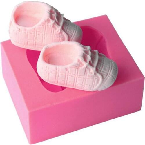 3D Silicone Cake Mold Fondant Soap Mold Baby Shoes Fondant Sugar Craft Cookies Cutter DIY Cake Decoration