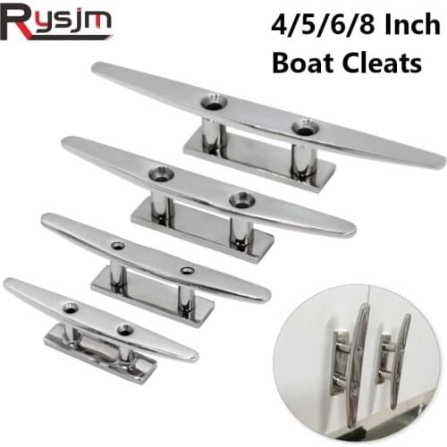 4" 5" 6" 8" Low Flat Cleat 316 Stainless Steel 2 Hole Hardware boat cleats For Marine Boat Deck Rope Tie yacht accessories