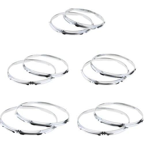 4 Pair Iron Tom Drum Hoop Rim DIY 6 Holes/8 Holes for Drum-player Percussion Instrument Parts