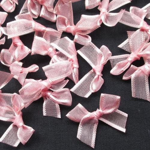 50PCS/lot mauve color Organza Ribbon Flowers Bows Wedding Craft Appliques Deco D005405