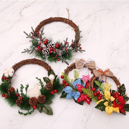 8" Christmas Natural Garlands Front Door Wreaths, Home Party Indoor Outdoor Window Wall Wedding Party Decoration