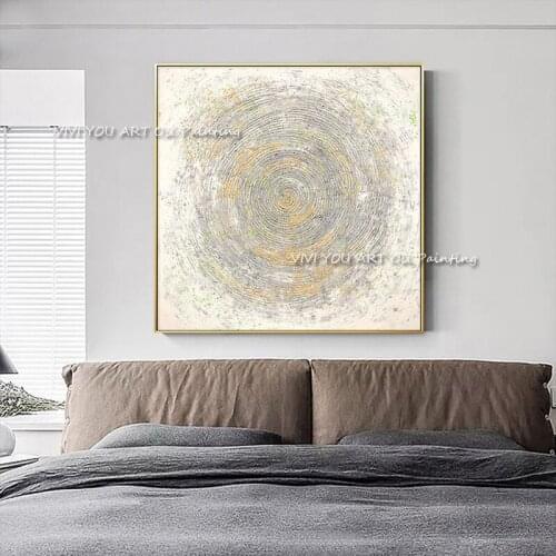 Abstract Light Yellow 100% Handmade Oil Painting Large Modern Canvas Art Fashion Wall Pictures for Living Room Decoration