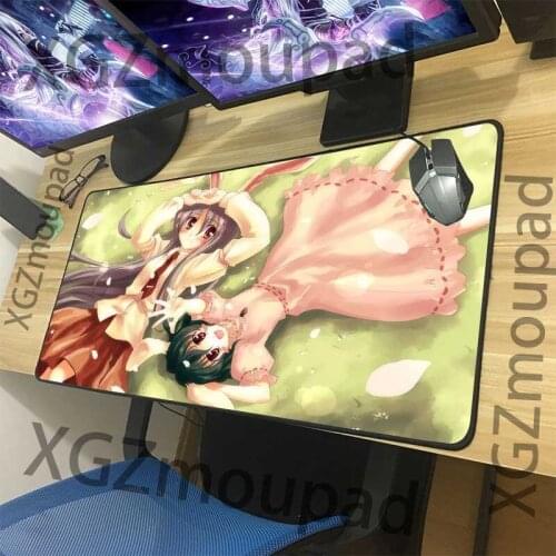 XGZ Anime Rabbit Cute Girl Large Mouse Pad Black Lock Edge Office Computer Desk Mat Speed Non-slip Custom Carpet Insulation Xxl