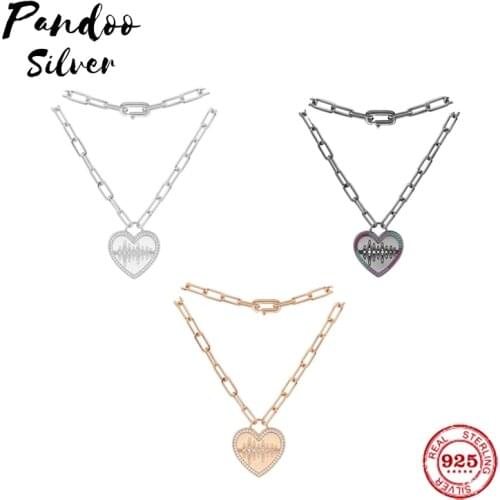 Cralayshe Fashion Charm 1:1 Original Copy, Heart Beat Necklace Love Heart Pendant Necklace Lover Jewelry Couple Gift With Logo