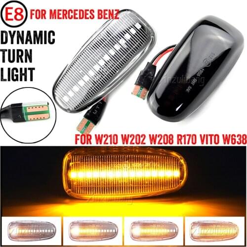2x Dynamic Led Side Marker Flowing Car Turn Signal Light Sequential Blinker for MERCEDES for VOLKSWAGEN W210 601/602 W638 Dodge