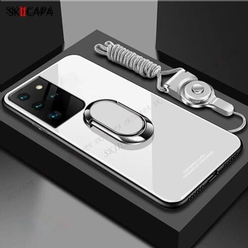 For Samsung S21 Ultra S20 FE 5G Case Magnet Ring Holder Stand Phone Case for samusng s21 plus s21 Tempered Glass Back Cover