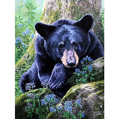 Jungle Forest Black Bear Animal Diamond Painting Round Full Drill Nouveaute DIY Needlework Mosaic Embroidery 5D Cross Stitch
