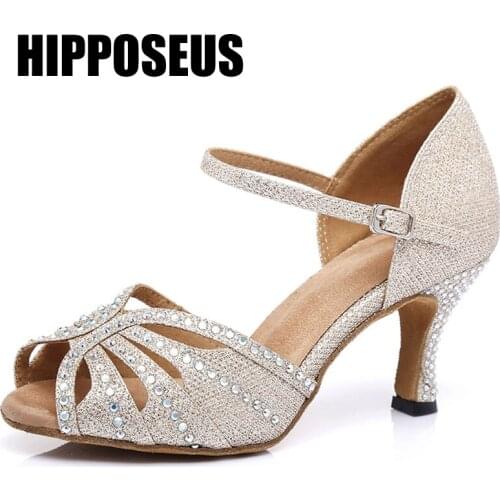 Hipposeus New Women Dance-Shoes Latin Ballroom Tango Girls Ladies Salsa Dancing Shoes Soft Sole Modern Dance Shoes Professional