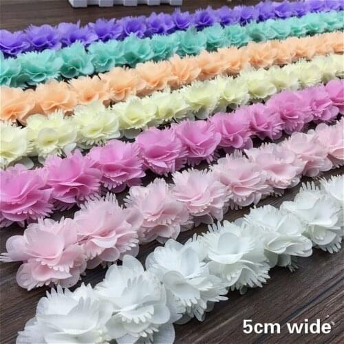Exquisite 3D Simulation Flower Chiffon Lace DIY Clothing Hat Headgear Ladies Bag Applique Decoration Multi-purpose Accessories
