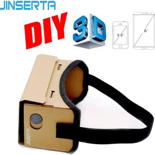 JINSERTA Google Cardboard VR Box DIY VR Virtual Reality 3D Glasses Magnet VR Box Controller 3D VR Glasses for iPhone Samsung