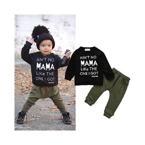 2PCS Kids Baby Toddler Boy Clothes Set T-shirt Tops Pants Leggings Outfits