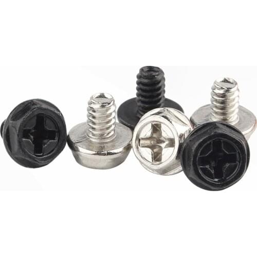 10pcs 6#-32*5/6mmThread Teeth Length 5mm 6mm Computer Pc Case Cooling Fan Toolless Adjustment Screw Thumbscrews Thumb Screw M3.5
