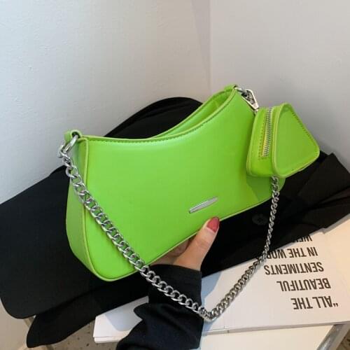 Small Chain PU Leather Crossbody Bags for Women 2021 Simple Totes Shoulder Bag Lady Luxury Brand Designer Handbags and Purses