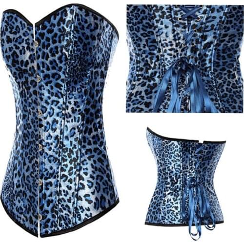 Fashion Corset Womens Vintage Floral Denim Corset Bustie Overbust Burlesque Sexy Lingerie Top Waist Cincher Body Shaper 2759