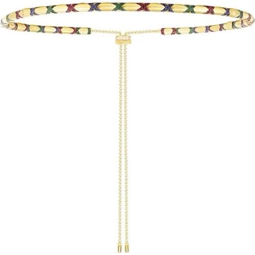 Fashion Charm Sterling Silver Copy 1:1 Copy,Multicolor Tribal Choker With Adjustable Clasp For Women Luxury Jewelry