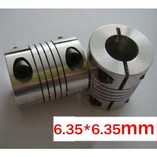 10pcs/lot 6.35*6.35mm CNC Motor Jaw Shaft Coupling 6.35mm to 6.35mm Flexible Coupler, 25mm OD 30mm length 25x30mm (D25 L30)