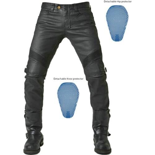 Mens stretch PU Black Leather Pants Motorcycle Moto Pants Metal Lace-Up Overalls Slim Fit Trousers High Quality