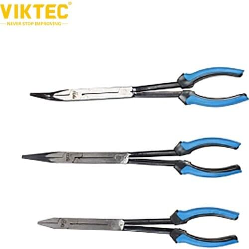Viktec 3pc Double Joint Pliers Set 13" Flat Nose/Curved Nose/Needle Nose Pliers 3 in 1 Set