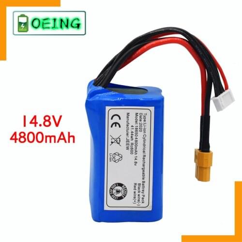 Newest High Power 14.8V 4S1P 4800mAh UAV Rechargeable Li-ion Battery Pack 18650 Customizable for Various Drone 5P XT60