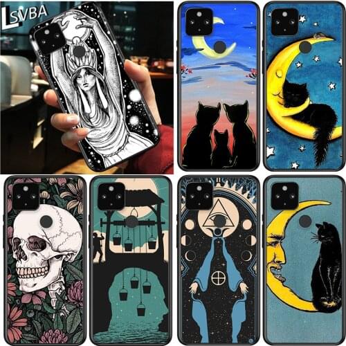 Witches Moon Tarot Mystery Shockproof Cover for Google Pixel 5 4 4A XL 5G Black Phone Case Shell Soft Fundas Coque Capa