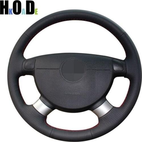 DIY Black Artificial Leather Car Steering Wheel Cover for the chevrolet aveo LOVA buick Excelle daewoo gentra 2013 2015 lacetti